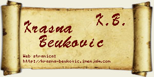 Krasna Beuković vizit kartica